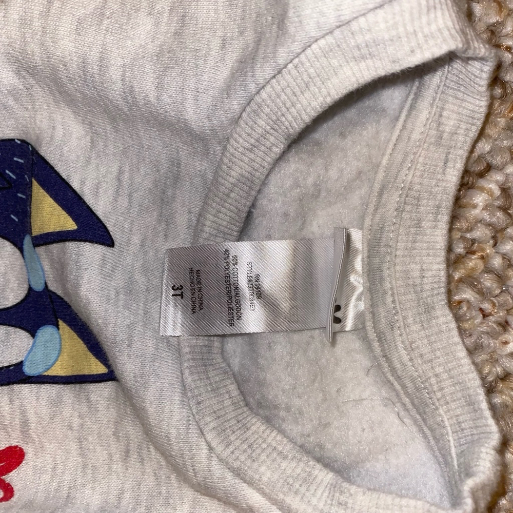 Bluey Toddler Red and Gray Sweatshirt Size 3T - Picture 3 of 3